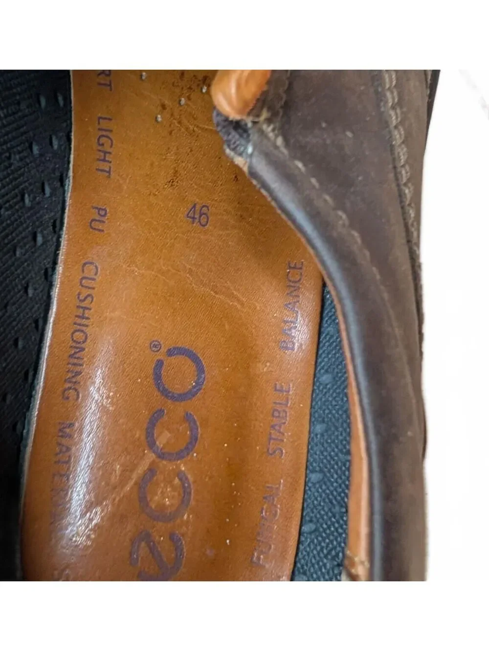 ECCO Men's Fusion II Slip-On Shoes in Coffee Brown Nubuck Leather, Size 46